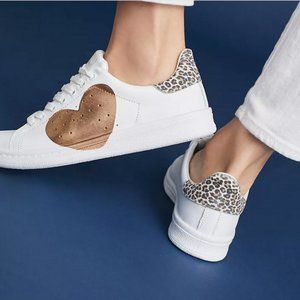 Anthropologie Nira Rubens Heart with Leopard Italian Leather Sneakers